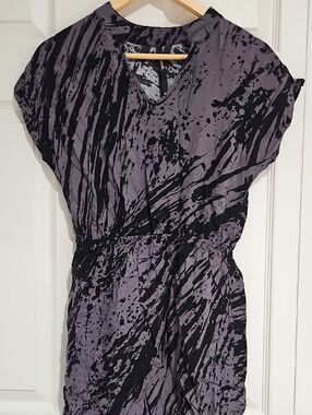 👗 Reneec. Abstract Print Tunic Dress – Black & Gray, Size Medium